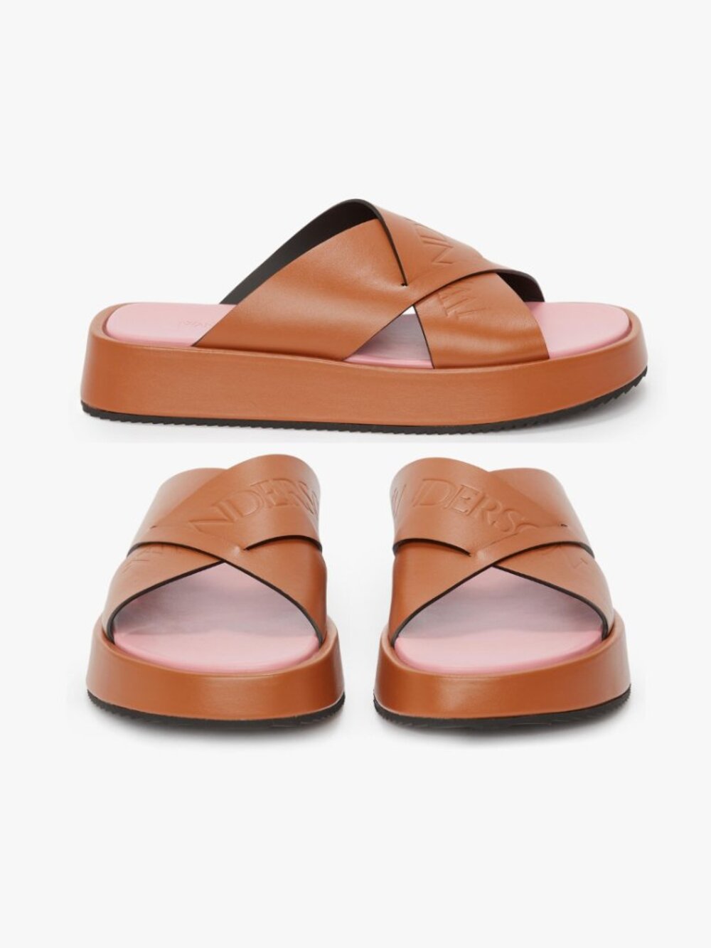 JW Anderson Tan Leather Platform Sandals